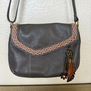Chala Brown Vegan Leather Boho Crossbody Purse Bag